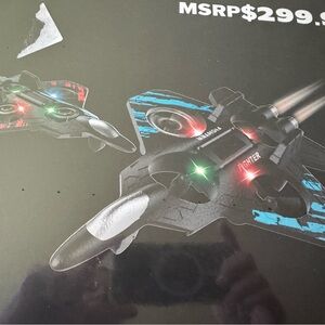 VR Fighter Drone with LED Lights - Black and Blue